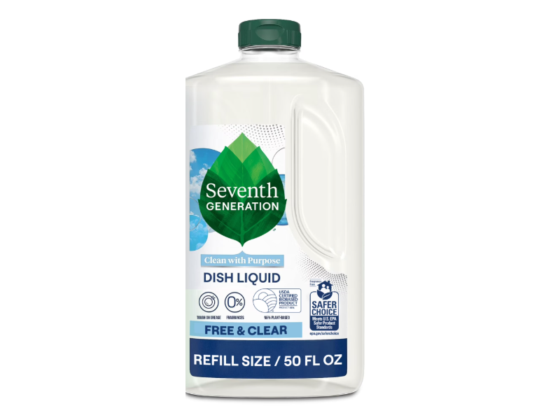 Seventh Generation Dish Liquid, Free & Clear, 50 oz/1.47 L