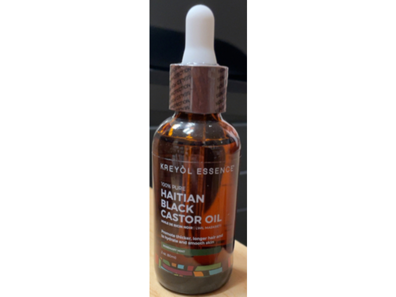 Kreyol Essence Haitian Black Castor Oil, Rosemary Peppermint, 2 oz/60 mL