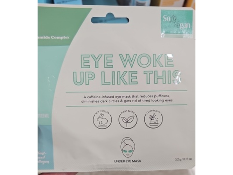 SoloVegan Eye Woke Up Like This Under Eye Mask, 0.11 oz/3.2 g