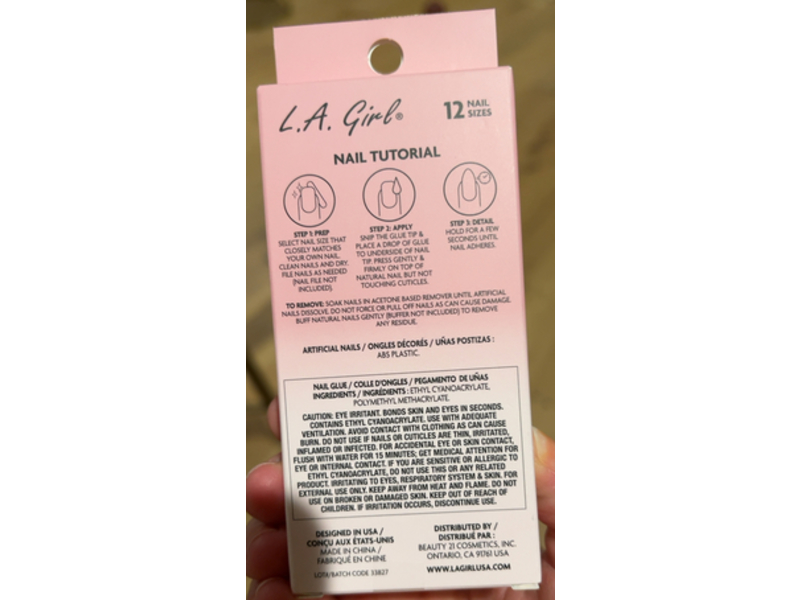 L.A. Girl Artificial Nail Oh So Shiny, Wildest Dream, 0.07 oz/2 g, 24 Count