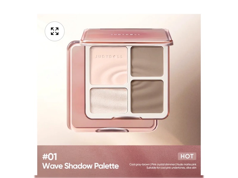 Judydoll 2 In 1 Highlighter-Contour Palette, 01 Wave Shadow, 0.32 oz/9 g