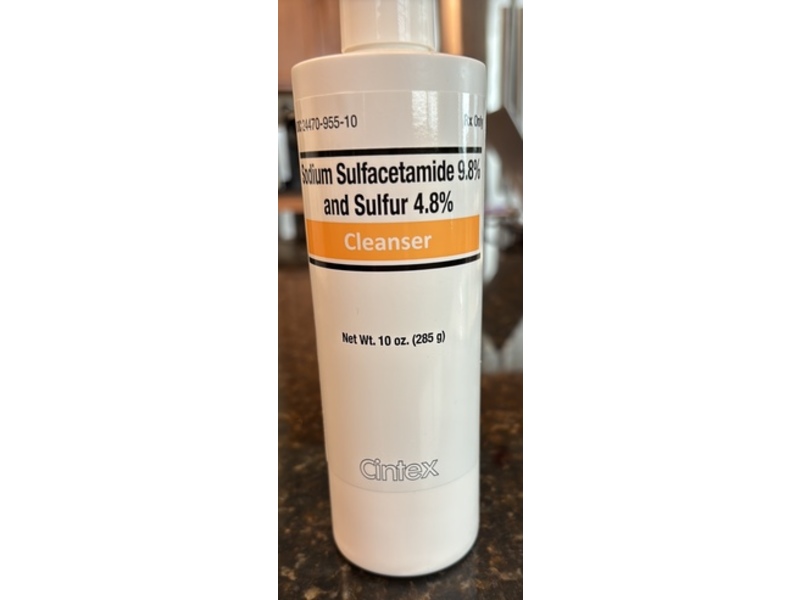 Sodium Sulfacetamide 9.8% and Sulfur 4.8% Cleanser - sulfacetamide sodium, sulfur liquid 10 oz/285 g, Cintex (Rx)