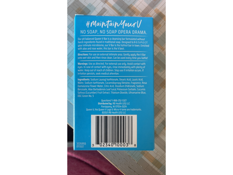 Queen V Bar Cleansing Bar, Wild Berry, 3.5 oz/99.2 g