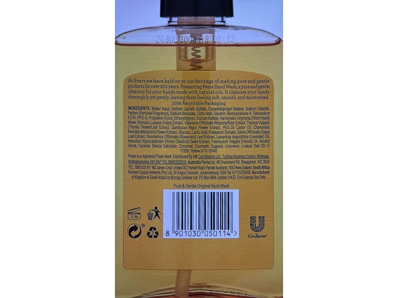 Pears Hand Wash, Natural Oils, 8.41 fl oz/250 mL