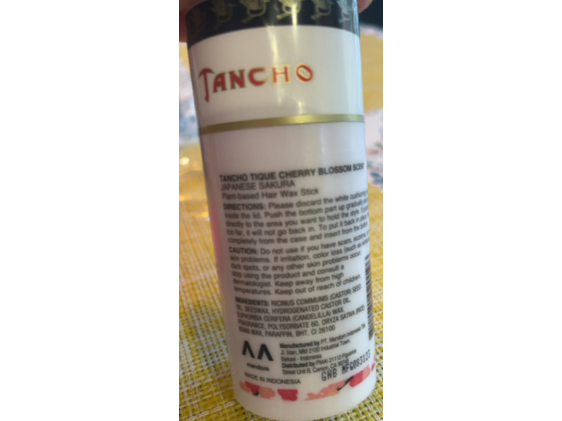 Tancho Tique Hair Wax Stick, Japanese Cherry Blossom, 3.5 oz/100 g