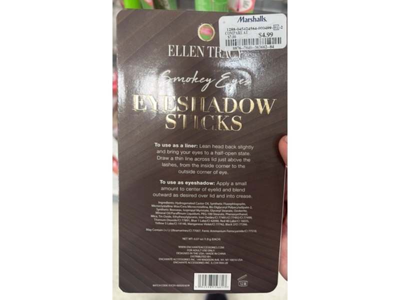 Ellen Tracy Smokey Eyes Eyeshadow Sticks, Brown Taupe & Bronze, 0.07 oz/1.9 g, 3 Count