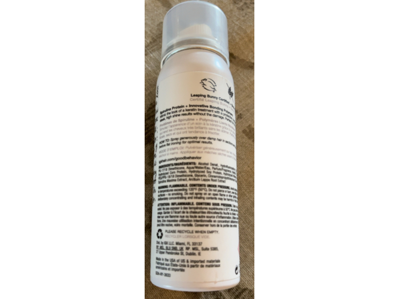 Igk Good Behavior Spirulina Protein Smoothing Spray, 2.4 oz/80 mL