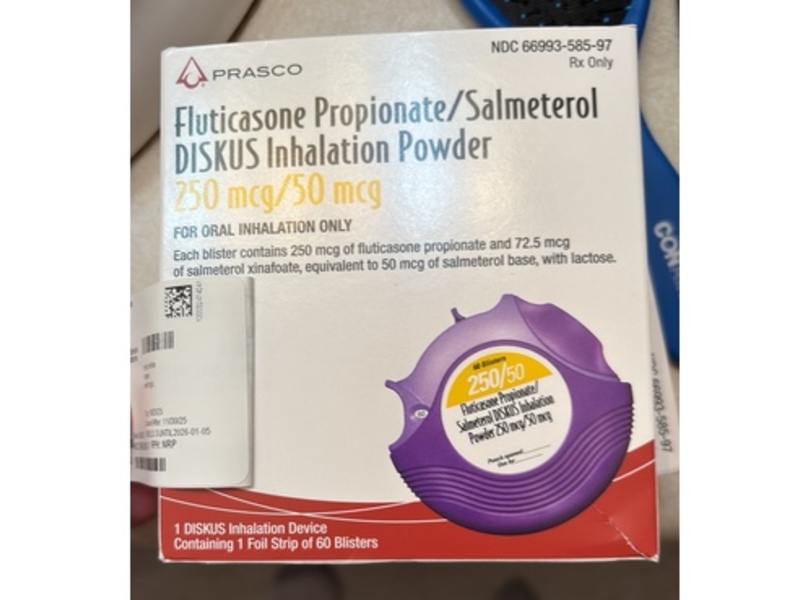 Fluticasone Propionate/Salmeterol Diskus Inhalation Powder, 250 mcg/50 mcg, Prasco (Rx)