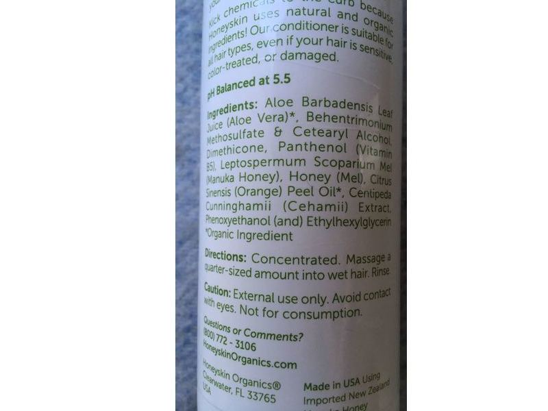 Honeyskin Hair & Scalp Therapy Advanced Formula Conditioner, Pure & Organic, 16 fl oz/473 mL