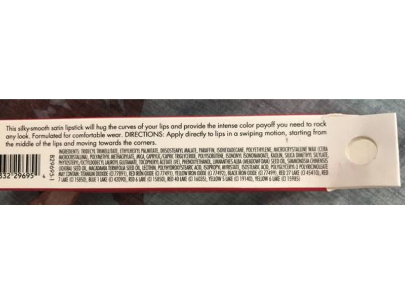 E.l.f. Srsly Satin Lipstick, Cherry, 0.12 oz/3.5 g