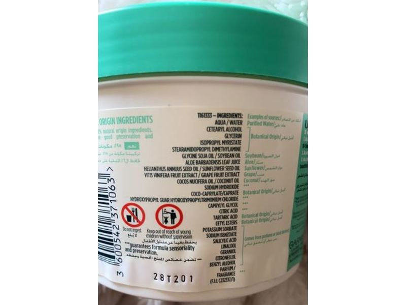 Garnier Ultra Doux Moisturising Hair Food 3-In-1, Aloe Vera, 390 mL