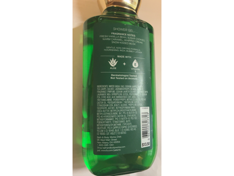 Bath & Body Works Shower Gel, Vanilla Bean Noel, 10 fl oz/295 mL, Pack Of 2