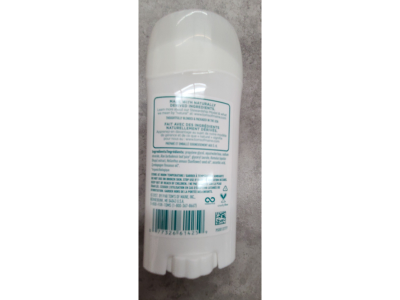 Tom's Of Maine Long-Lasting Deodorant, Unscented, 2.25 oz/64 g