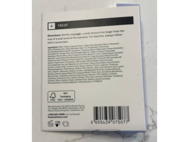 Paula's Choice Omega+ Complex Eye Cream, Chia+Flaxseed, 0.17 fl oz/5 mL