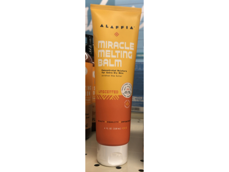Alaffia Miracle Melting Balm, Unrefined Shea Butter, 4 fl oz/118 mL