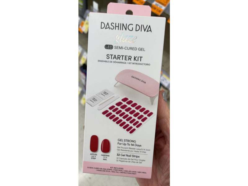 Dashing Diva Glaze Led Semi-Cured Gel Starter Kit, Hot Tamale