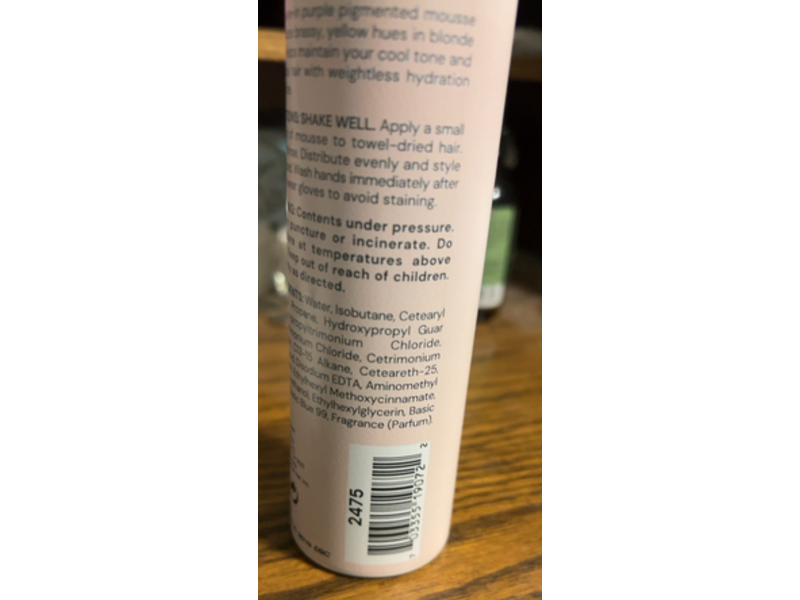 Lange Purple Toning Mousse, 5.59 oz/150 g