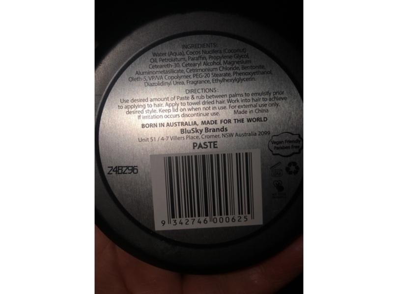 Barber & Co. Natural Matte Paste, 3.4 oz/95 g