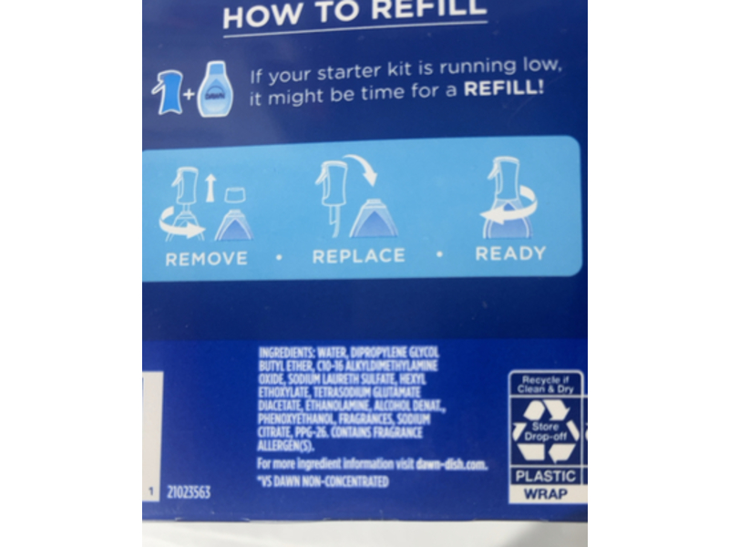 Dawn Powerwash Fresh Platinum Dish Spray, Fresh Clean Scent, 21.5 fl oz/635 mL, Pack Of 2