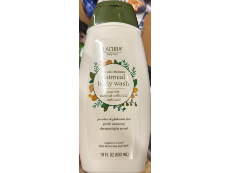 Lacura Everyday Moisture Body Wash, Oatmeal, 18 fl oz/532 mL.