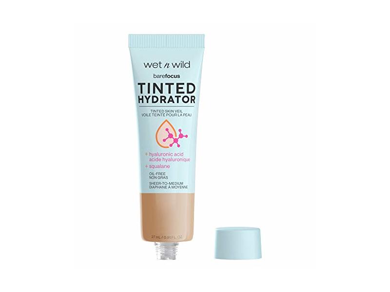 Wet n Wild, Bare Focus Tinted Hydrator Tinted Foundation Hyaluronic Acid, Medium Tan, 0.91 fl oz/27 mL