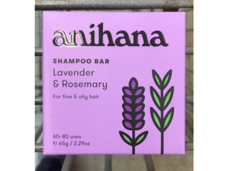 Anihana Shampoo Bar, Lavender & Rosemary, 2.29 oz/65 g