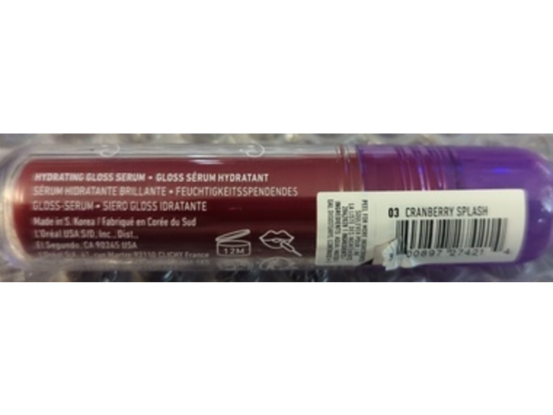 NYX Professional Makeup Gum Drop Hydrating Gloss Serum, 03 Cranberry Splash, 0.16 fl oz/5 mL