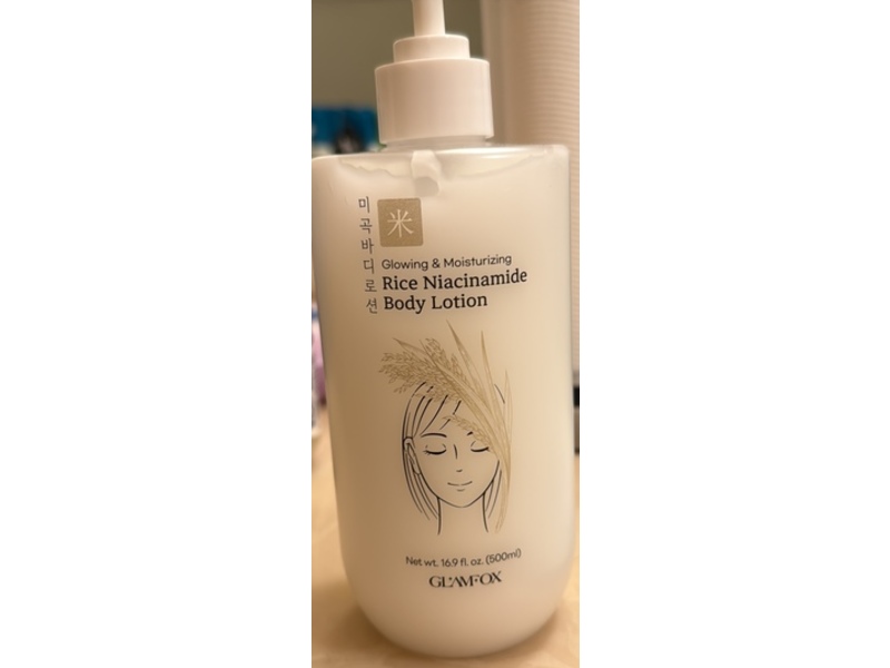 Glamfox Glowing & Moisturizing Body Lotion, Rice Niacinamide, 16.9 fl oz/500 mL, Pack Of 2