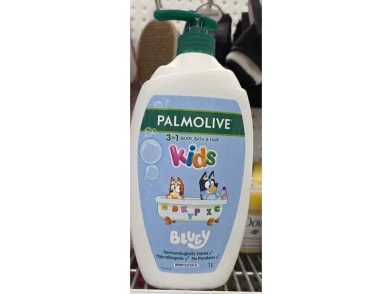 Palmolive Kids Bluey 3 In 1 Body Bath & Hair Wash, Berrylicious, 1 L
