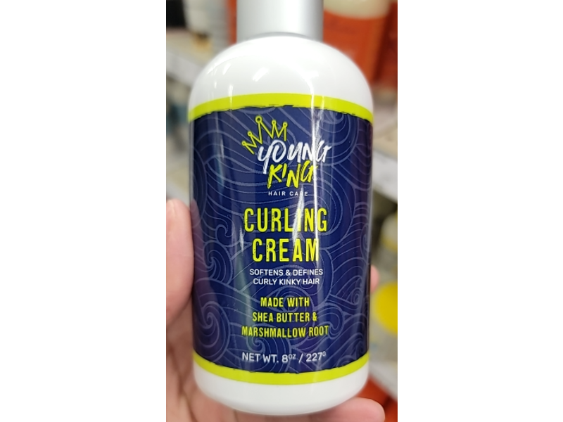 Young King Softens & Defines Curling Cream, Shea Butter & Marshmallow Root, 8 oz/227 g