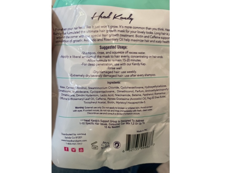 Head Kandy Support Group Deep Mask Treatment, Biotin, Rosemary, Avacado, Caffeine, 4 fl oz/118.3 mL