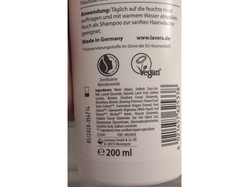 Lavera Naturkosmetik Neutral Dusch-Shampoo, 200 mL