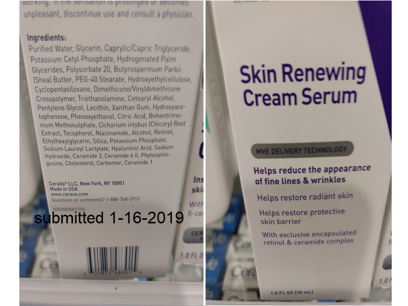CeraVe Skin Renewing Cream Serum, 1.0 fl oz/30 mL