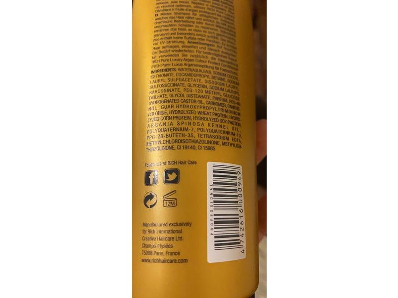 Rich Pure Luxury Argan Color Protect Shampoo 8.45 Fl oz/750 ml
