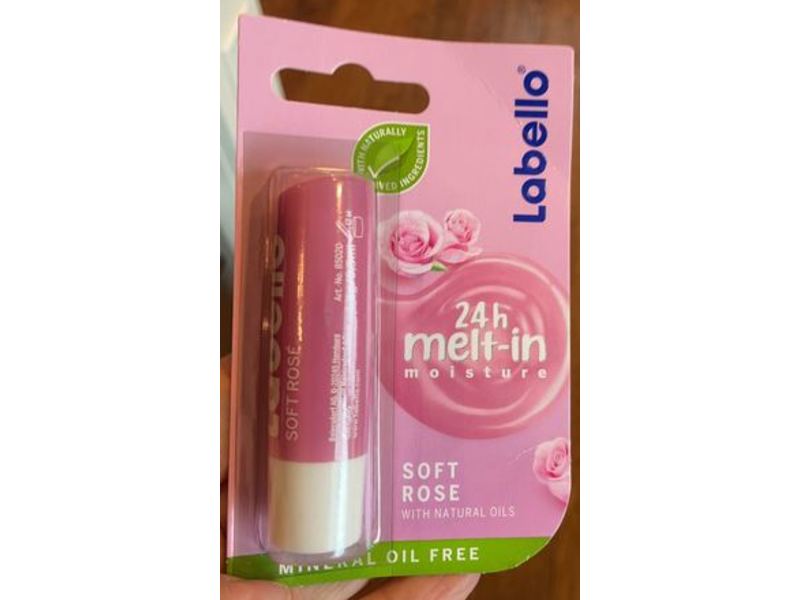 Labello 24 H Melt-In Moisture Lip Balm, Soft Rose, 5.5 ml