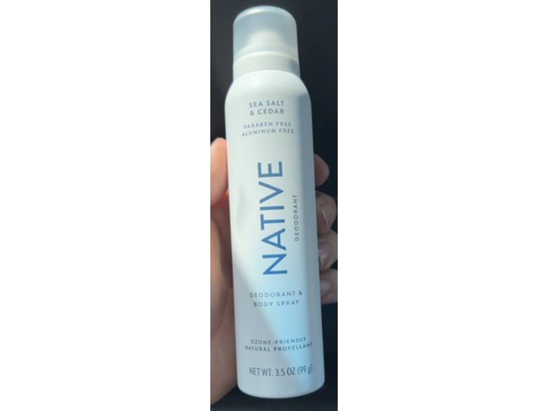 Native Deodorant & Body Spray, Sea Salt & Cedar, 3.5 oz/99 g