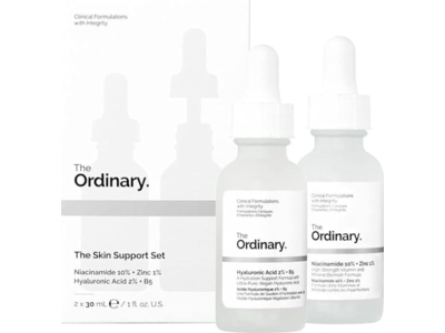 The Ordinary The Skin Support Set, Niacinamide 1% + Zinc 1% & Hyaluronic Acid 2% + B5, 1 fl oz/30 mL