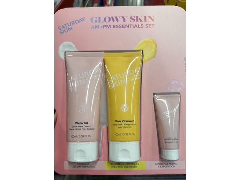 Saturday Skin Glowy Skin Am+Pm Essentials Set, 3 Count