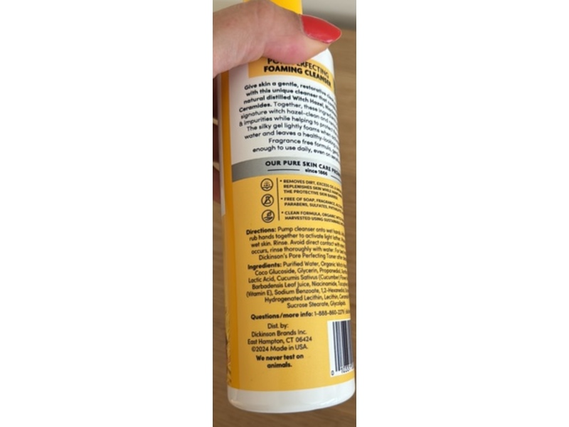 Dickinson's Original Witch Hazel Pore Perfecting Foaming Cleanser, 12 fl oz/354 mL