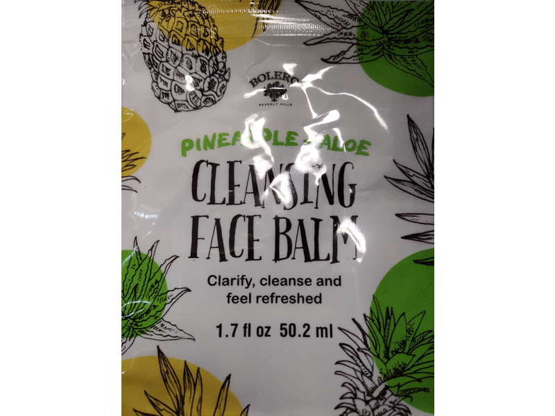 Bolero Cleansing Face Balm, Pineapple & Aloe, 1.7 fl oz/50.2 mL