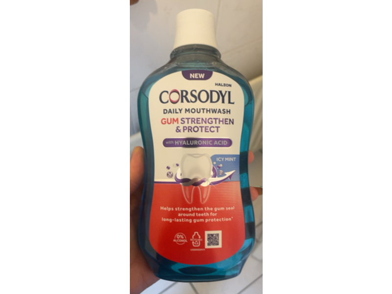 Corsodyl Gum Strengthen & Protect Daily Mouthwash, Icy Mint, 500 mL