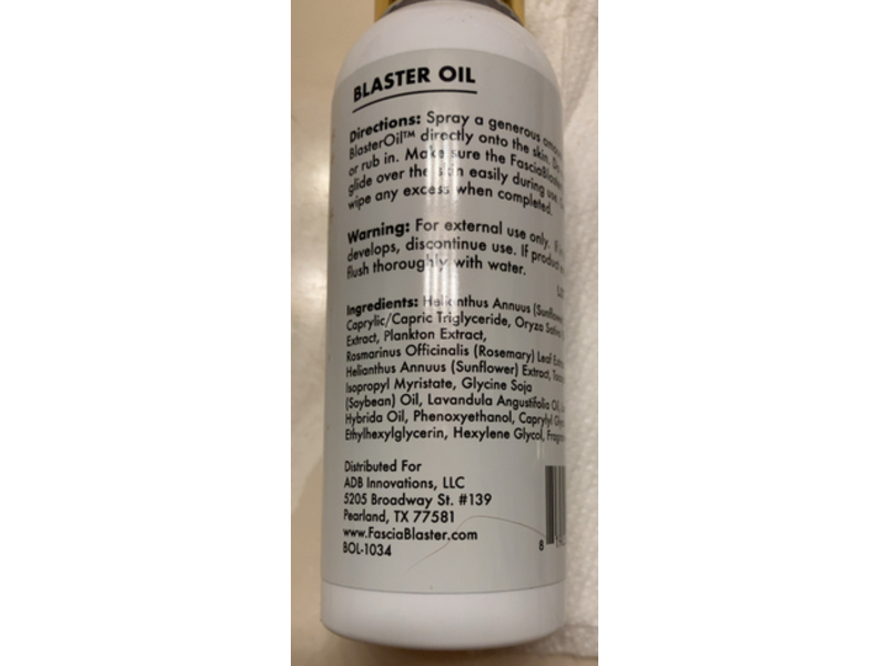 Ashley Black Fasciology Body Massage, Blaster Oil, 3.4 fl oz/100.5 mL
