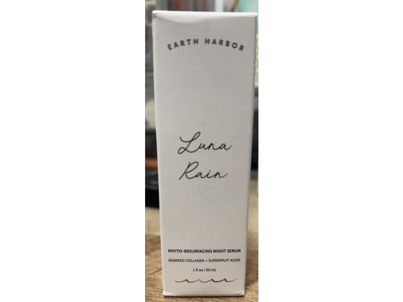 Earth Harbor Luna Rain Phyto-Resurfacing Night Serum, Superfruit Acids + Seaweed Collagen, 1 fl oz/30 mL