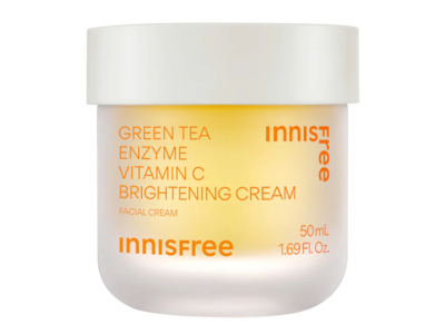 Innisfree Brightening Facial Cream, Green Tea Enzyme Vitamin C, 1.69 fl oz/50 mL