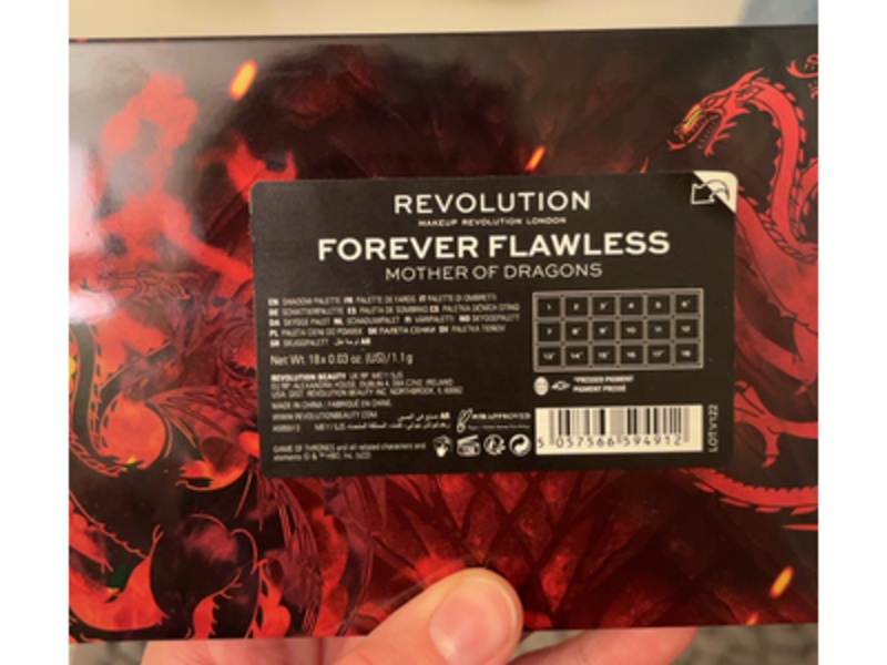 Revolution Forever Flawless Mother Of Dragons Shadow Palette, Game Of Thrones, 0.03 oz/1.1 g