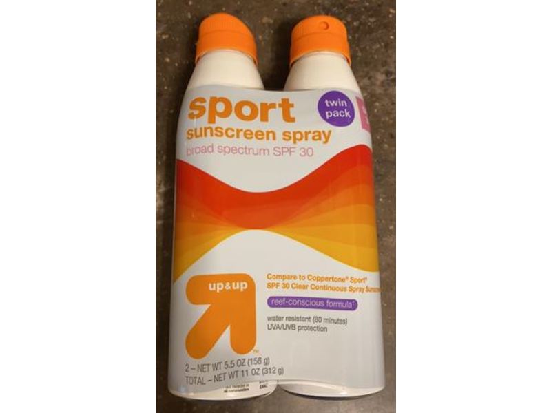 Up & Up Sport Sunscreen Spray, SPF 30, 5.5 oz/156 g, Pack Of 2
