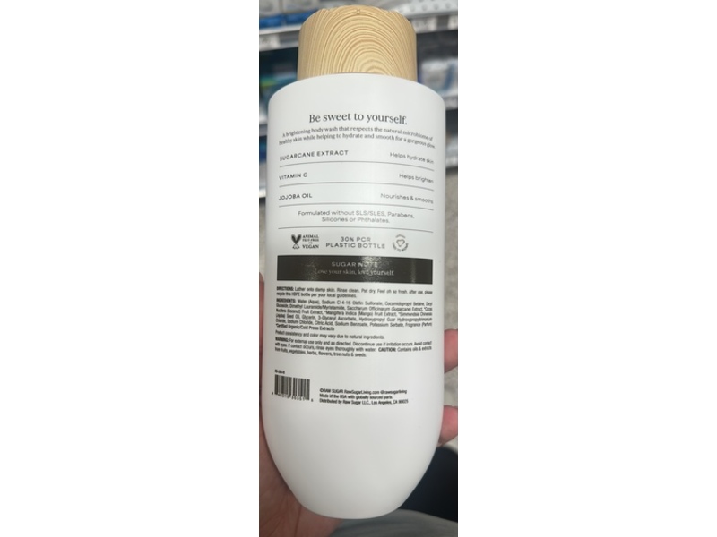 Raw Sugar Body Wash, Coconut Mango Glow, 20 fl oz/591 mL