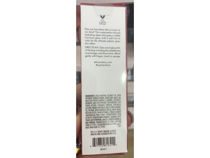 e.l.f. Jelly Pop Glow Stick, Melon-Aire, 0.28 oz/8 g