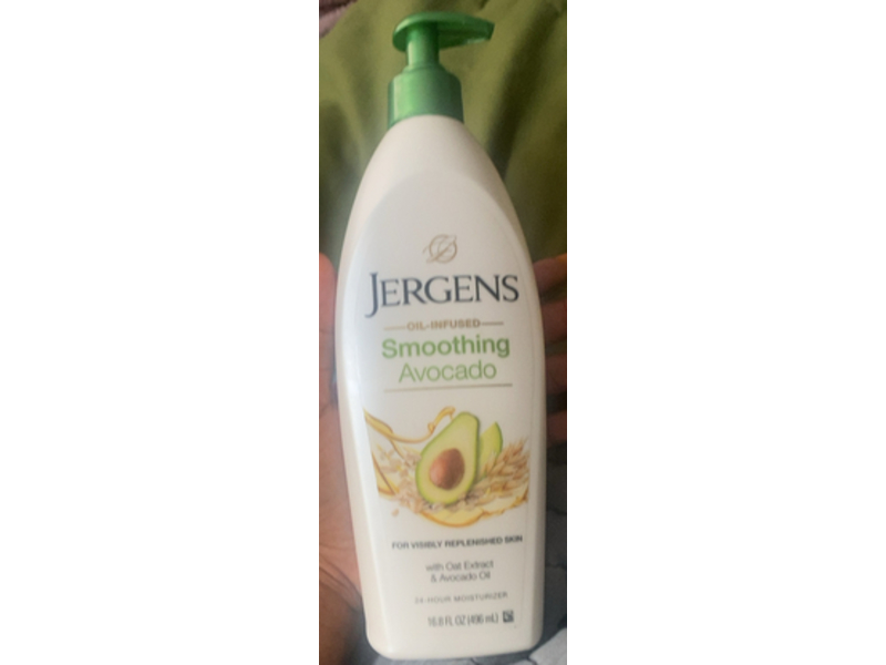Jergens Oil-Infused Smoothing Avocado Moisturizer, 16.8 fl oz/496 mL