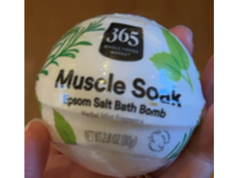 365 Whole Foods Market Epsom Salt Bath Bomb, Muscle Soak, 2.8 oz/80 g